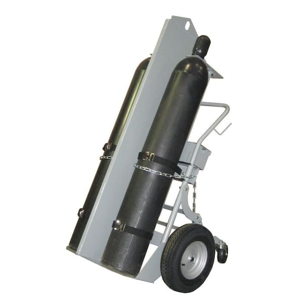 Justrite Justrite 2 Cylinder Truck 4 Wheel W/ Tray Firewall & Hoist Ring G-3993 - 16" Pneu. - 600 Lb. 35052 - main